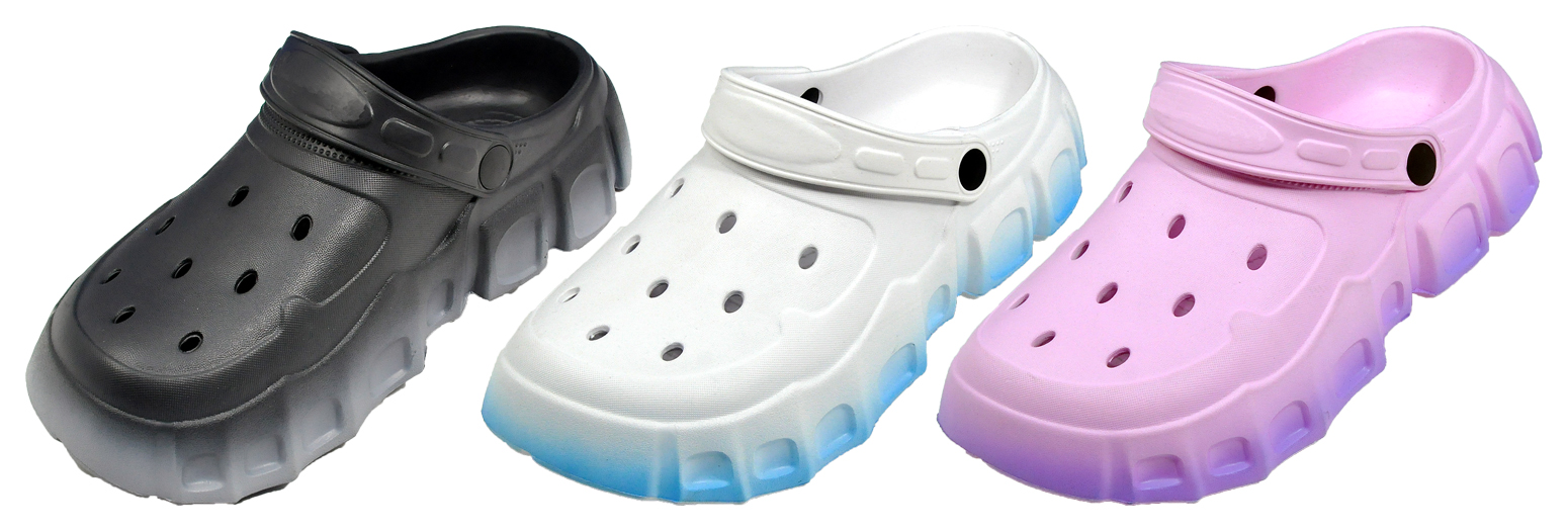 WOMEN's Ombre Vented Bubble Clogs w/ Adjustable Heel Strap
