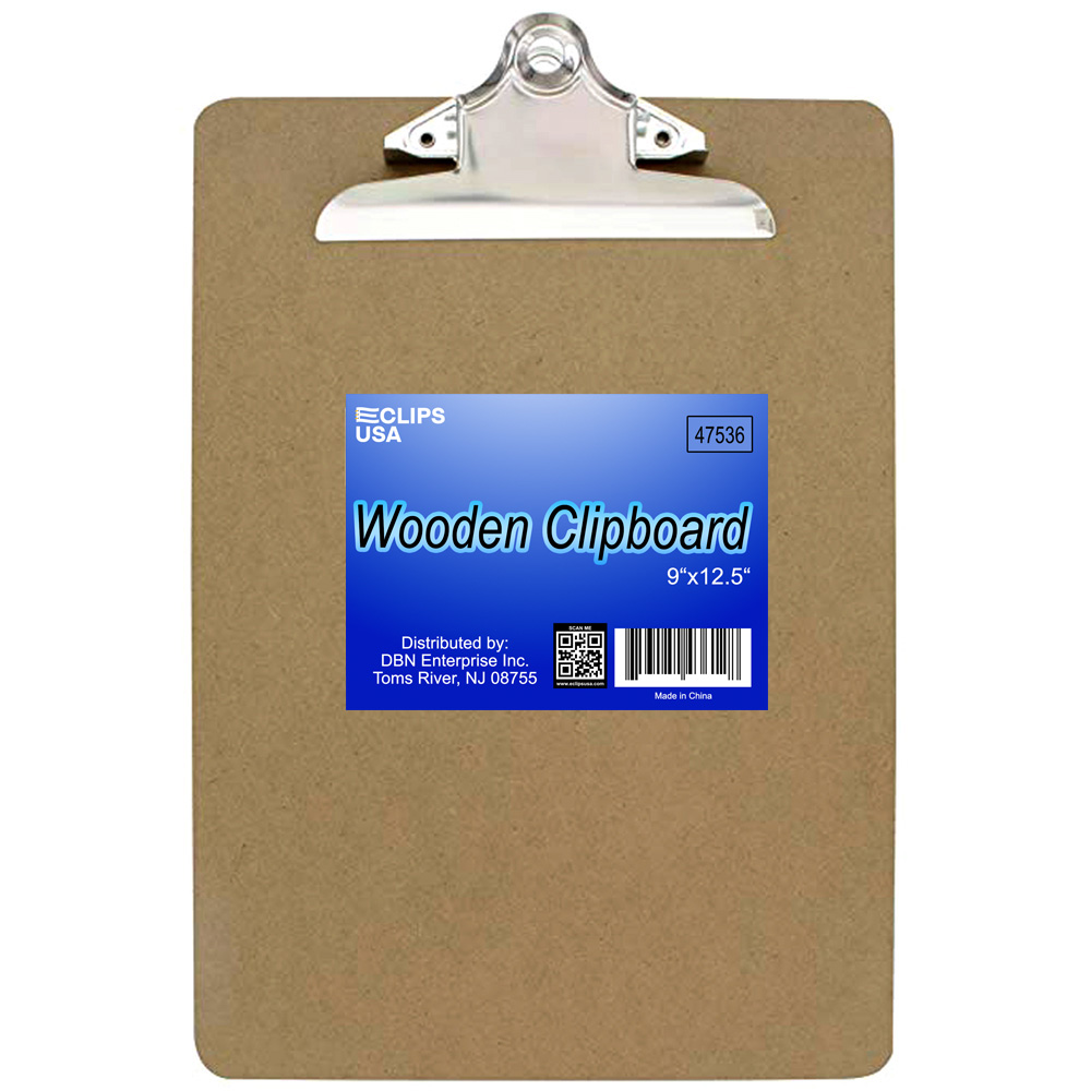 ''12.5'''' x 9'''' Letter-Size Hard Clip Boards w/ Large Clip''