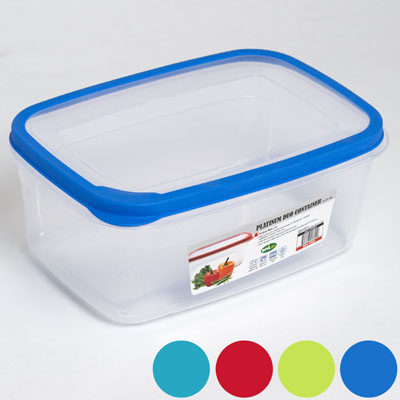 Food Storage Container Rect Rubber RIM On Lid 2.21qt 9.25 X 5.9 X 3.0 H