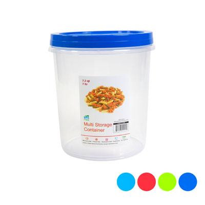 Storage Container 7.3 Qt 7.0l SCREW Top 4 Color Lids Clear Bottom #crystal 8 - 14781