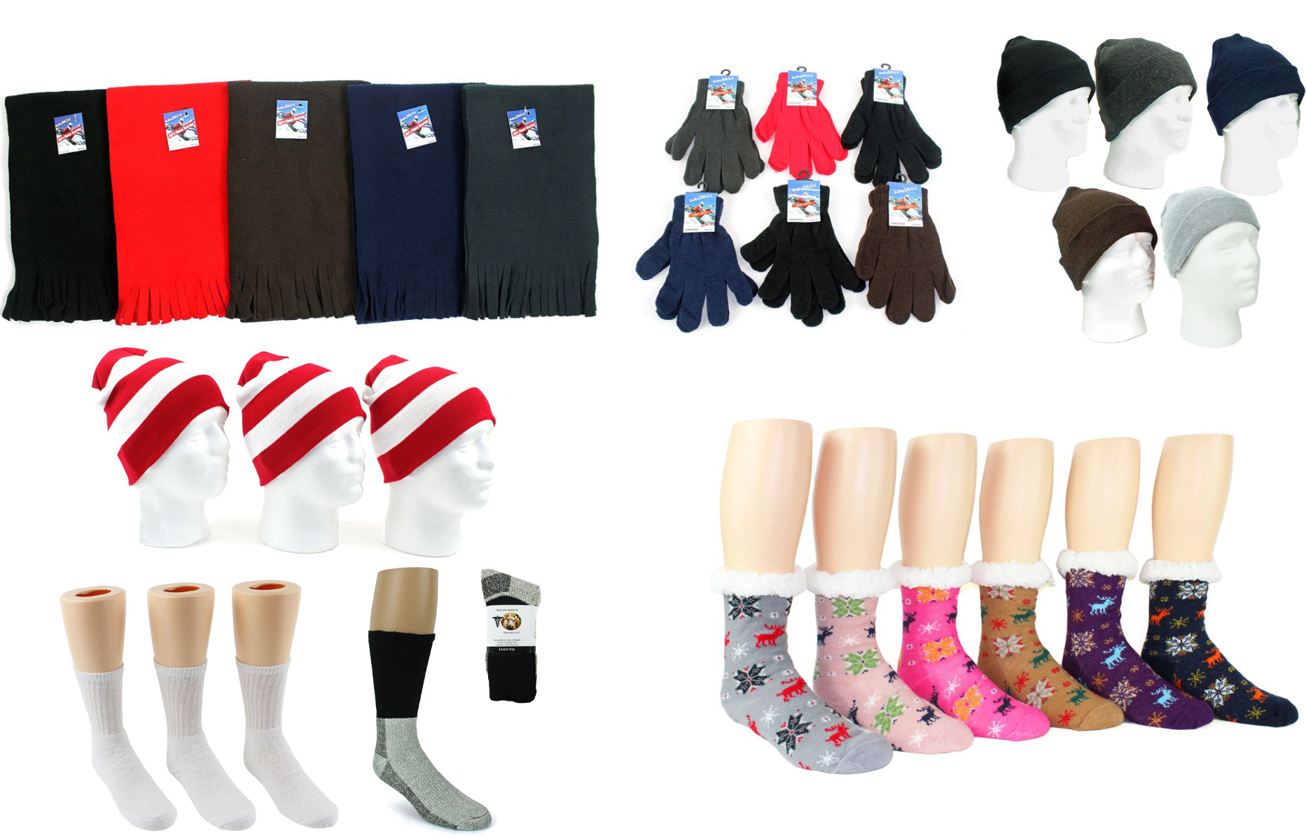 ''Charity Bundle - Sherpa Lined Socks, Scarves, & HATS''