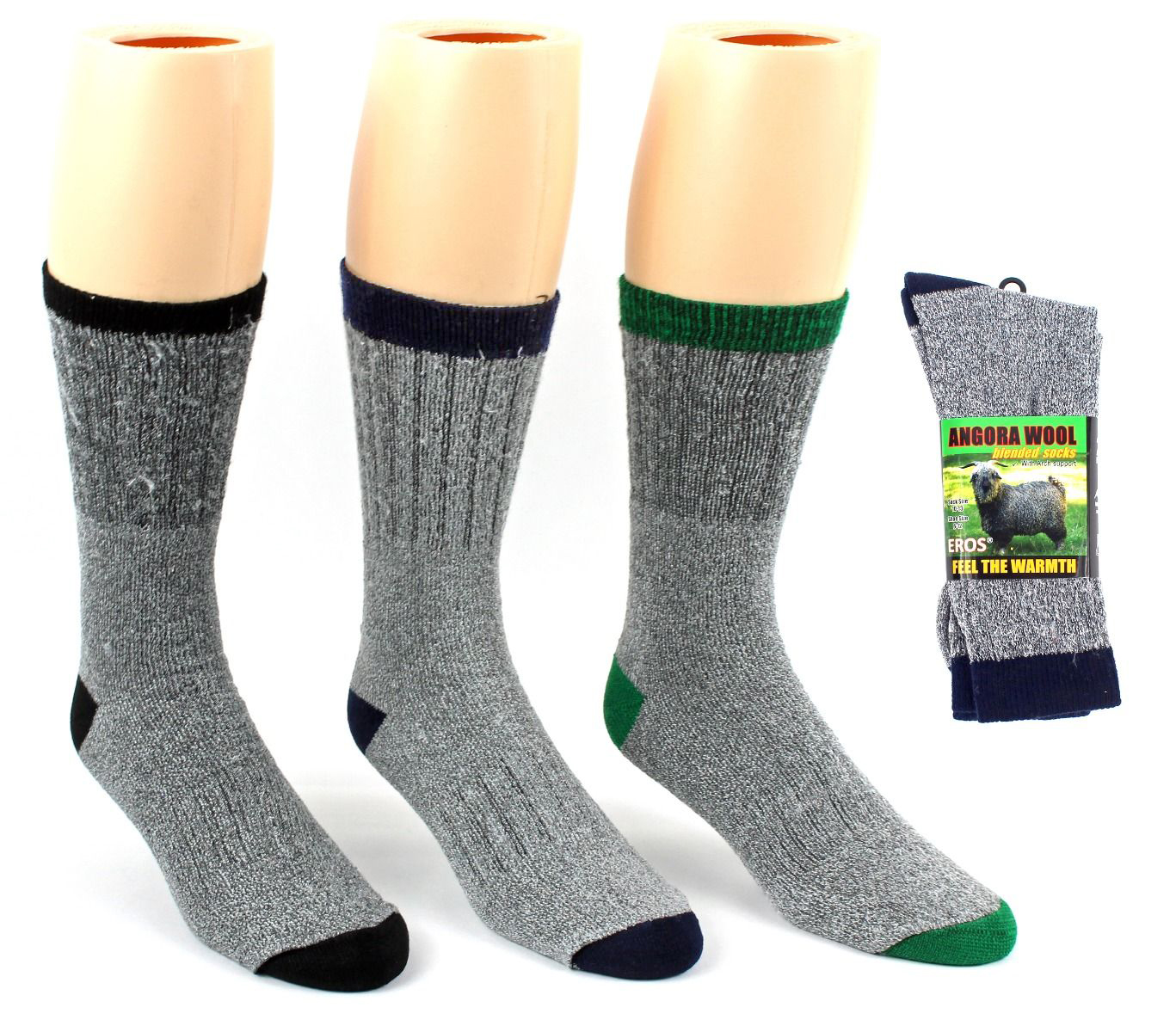 Men's Angora WOOL Crew SOCKS - Size 10-13
