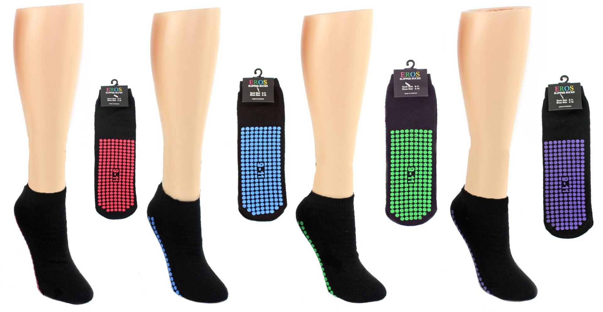 Women's Trampoline Non-Skid Grip Ankle Socks - Assorted Colors