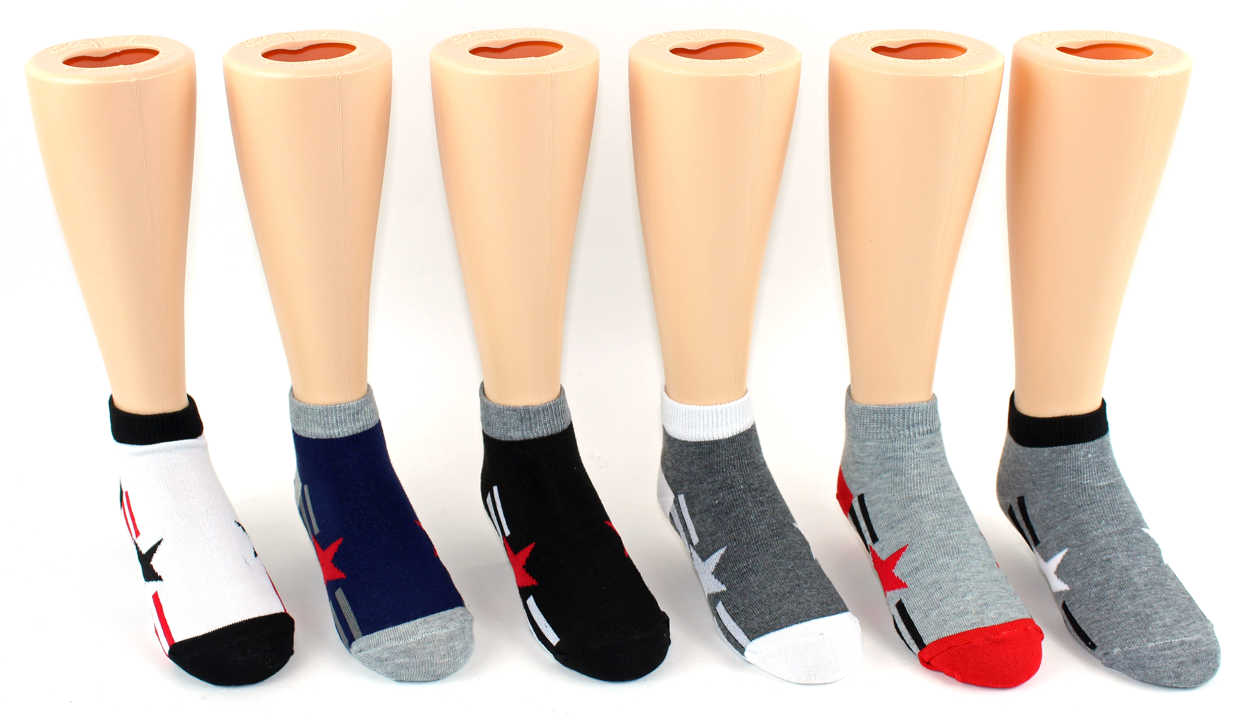 Boy's & Girl's ToddlEr NovElty Low Cut Socks - STAR & StripE Print - SizE 2-4