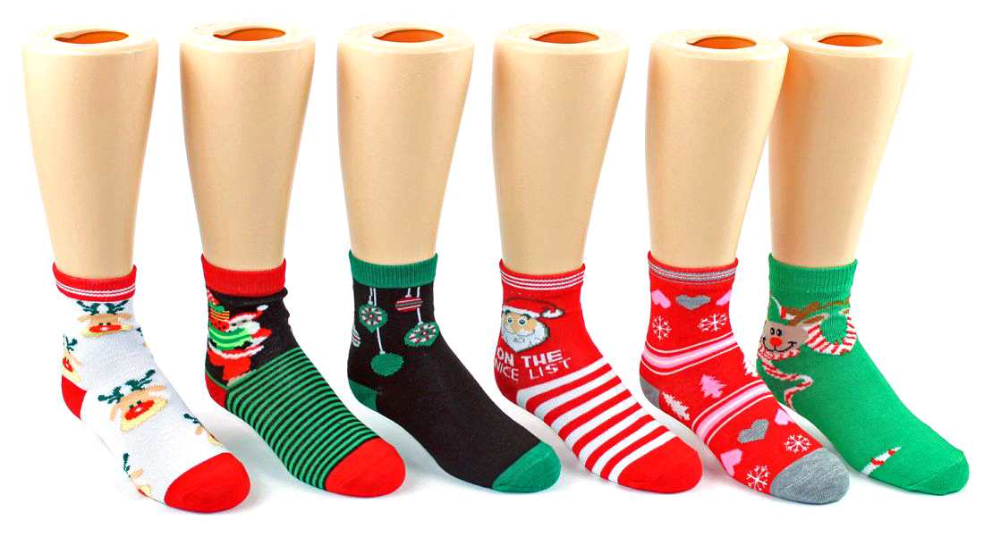 Children's CHRISTMAS Socks - Assorted Sizes Combo Pack