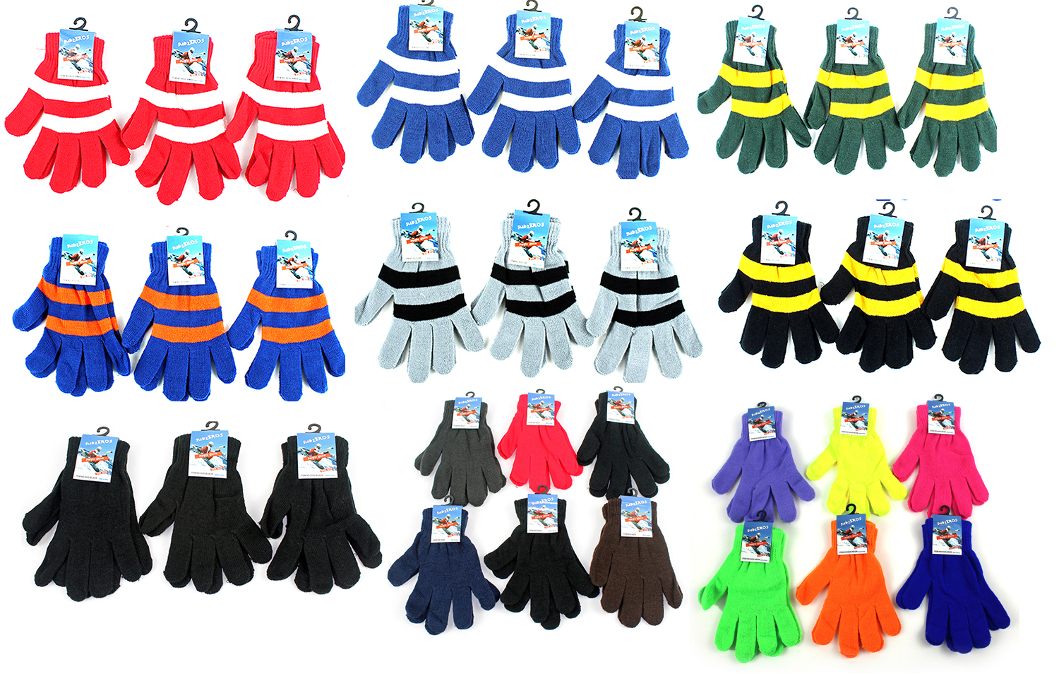 Adult Stretch Knit Winter Gloves - Multi-Style Assortment