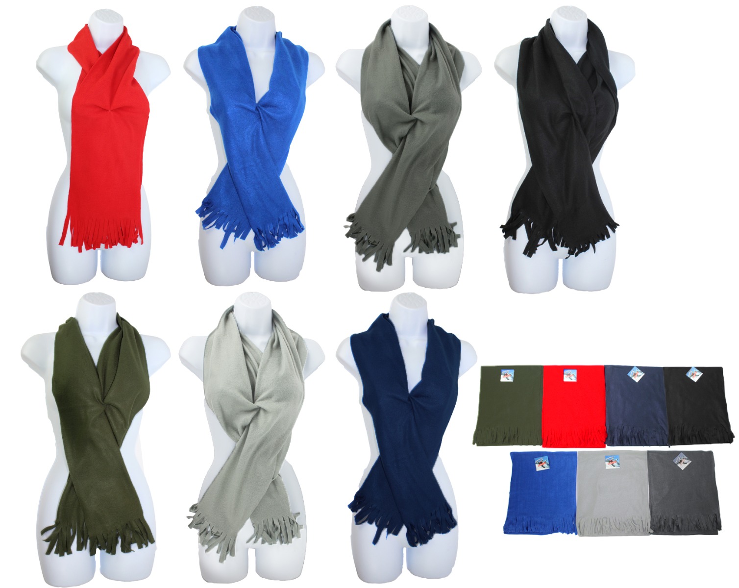 ''Premium Fleece SCARVES - Solid Colors - 60'''' x 12''''''