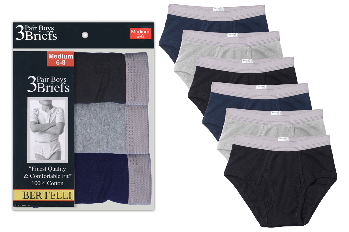 Boys Briefs - 3-Packs - Assorted Colors