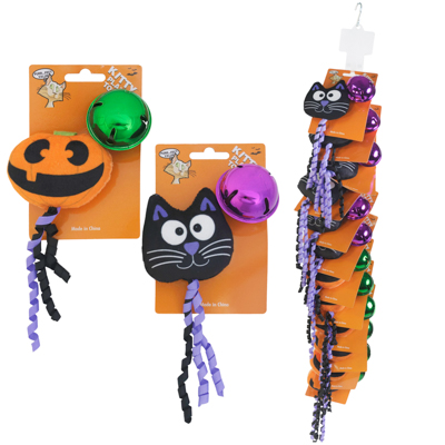 Cat Toy 2pk HALLOWEEN Toy & Bellmerch Strip 4 Styles Per Strip4 Strips #p33444
