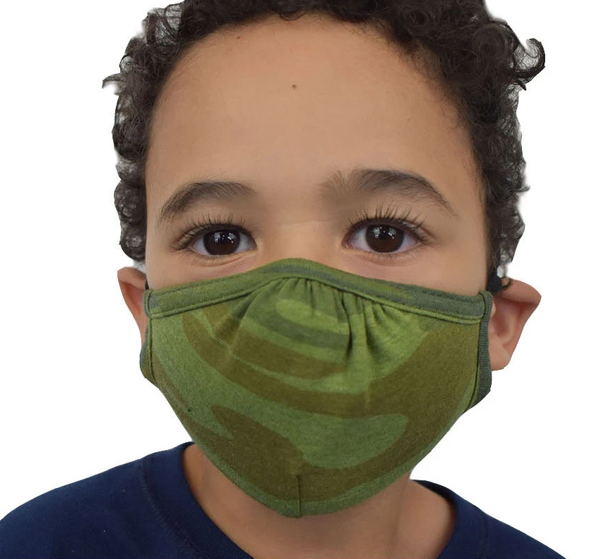 Children's Tri-Blend ReusaBle Face Masks - Camouflage Print