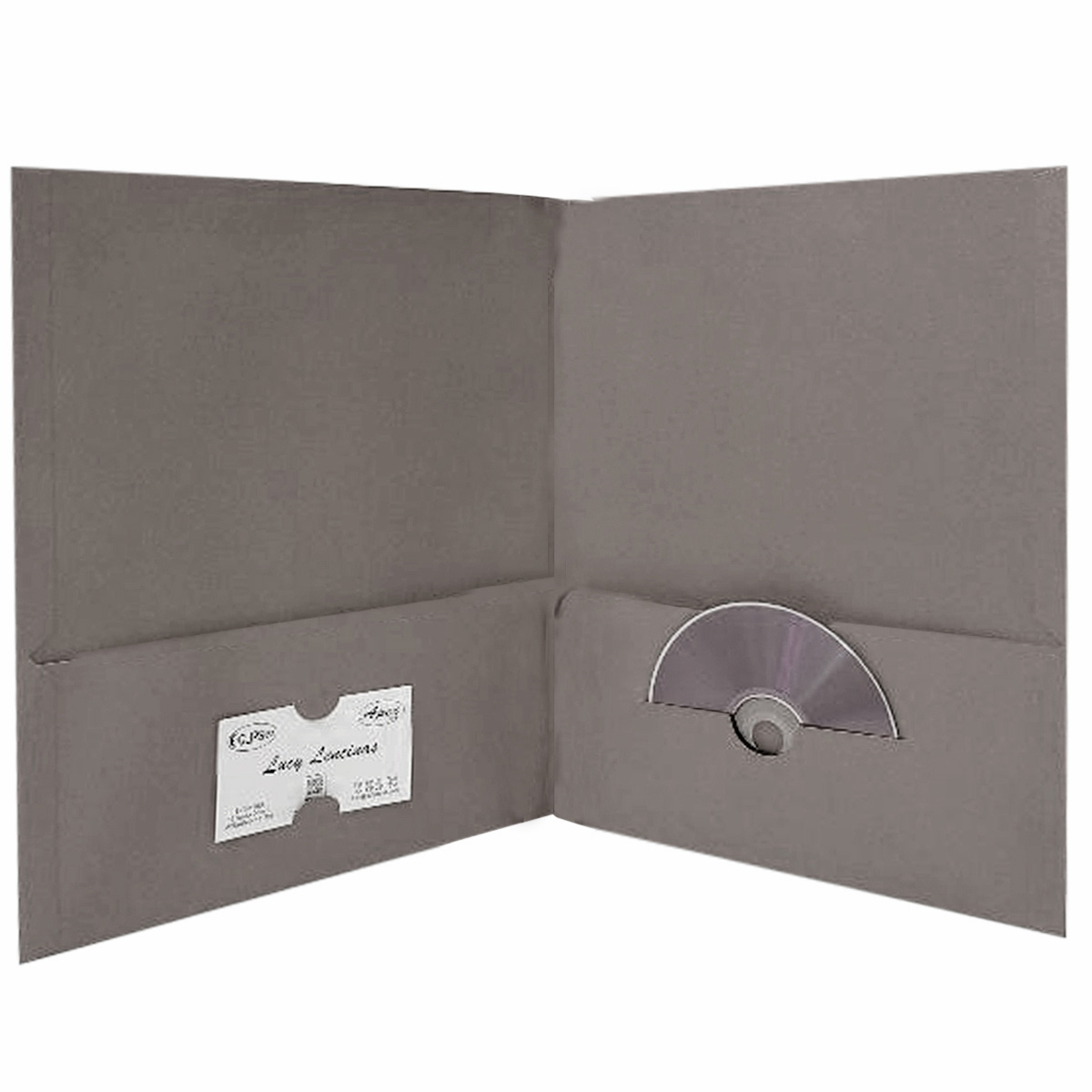 Portfolio Folder w/ Embroidered BUSINESS Card & CD Pocket Holder - Black