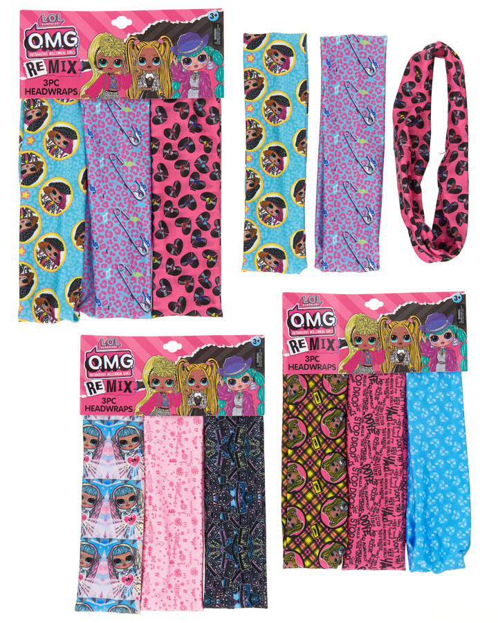 L.O.L. Surprise! O.M.G. Remix Printed Headwrap - 3-Packs
