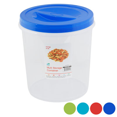 Storage Container 15.8 Qt 15.0l SCREW Top 4 Color Lids Clear Bottom #crystal 10 - 14801