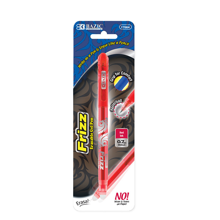 Frizz RED Erasable Gel Pen With Grip