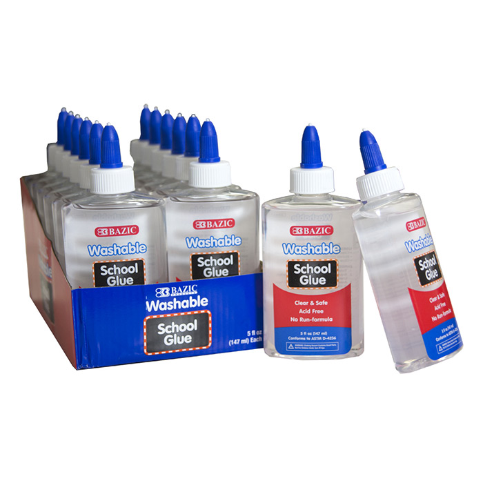 5 Oz. (147 Ml) Washable Clear SChool Glue W/ Pdq DISPLAY
