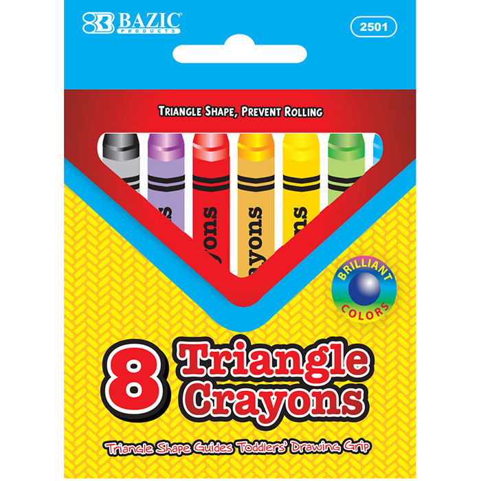 8 Color Premium Quality Super JUMBO Triangle Crayon