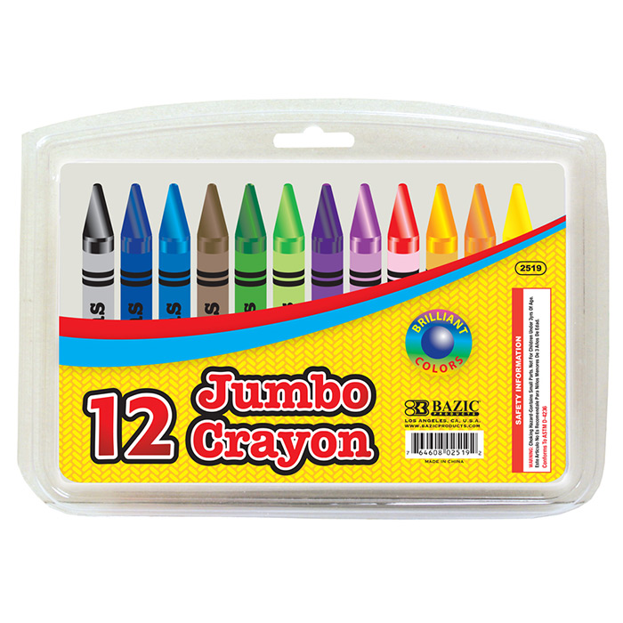 12 Color Premium Quality JUMBO Crayon