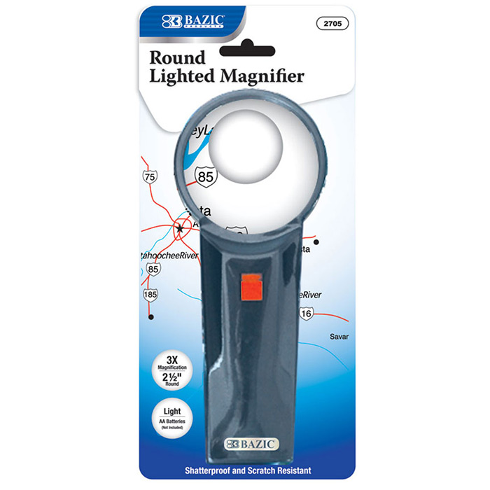 ''2.5'''' Round 3X Lighted Magnifier''