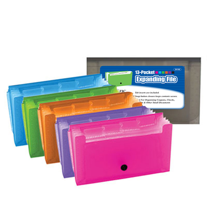 13-Pockets Coupon/PERSONAL Check Size Expanding File