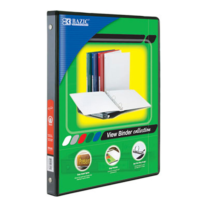 ''1/2'''' BLACK 3-Ring View Binder w/ 2-Pockets''