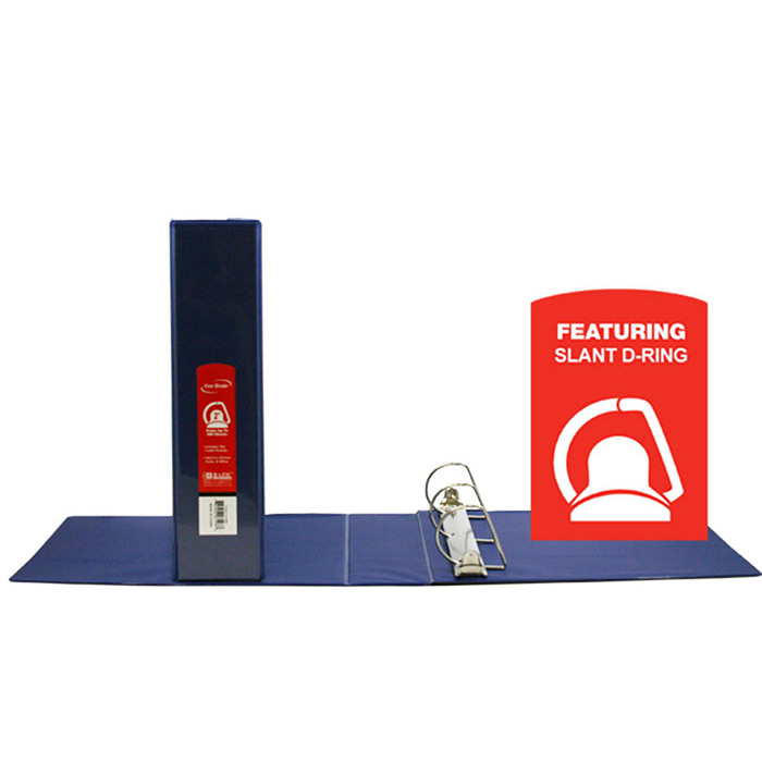 ''2'''' Blue Slant D-Ring View Binder w/ 2 POCKETS''