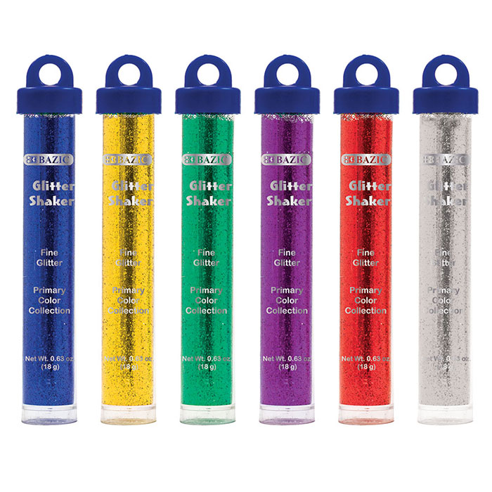 22G / 0.77 Oz. Primary Color GLITTER Shaker w/ Pdq