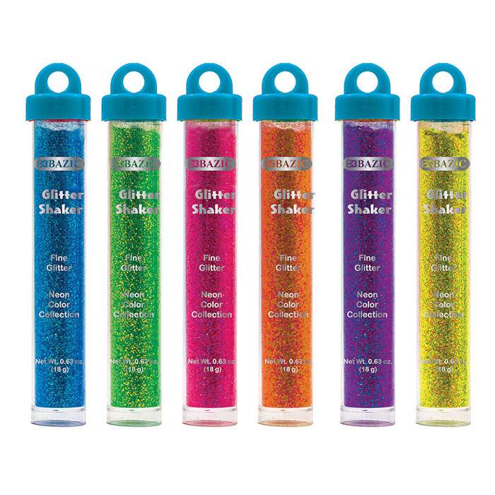 22G / 0.77 Oz. Neon Color GLITTER Shaker w/ Pdq