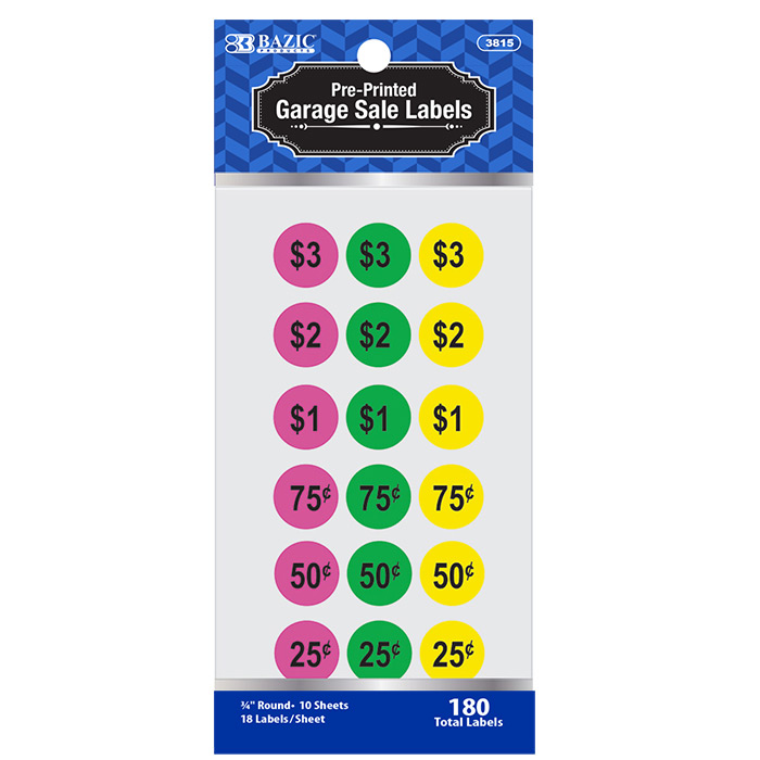 Garage SALE LaBel (180/Pack)