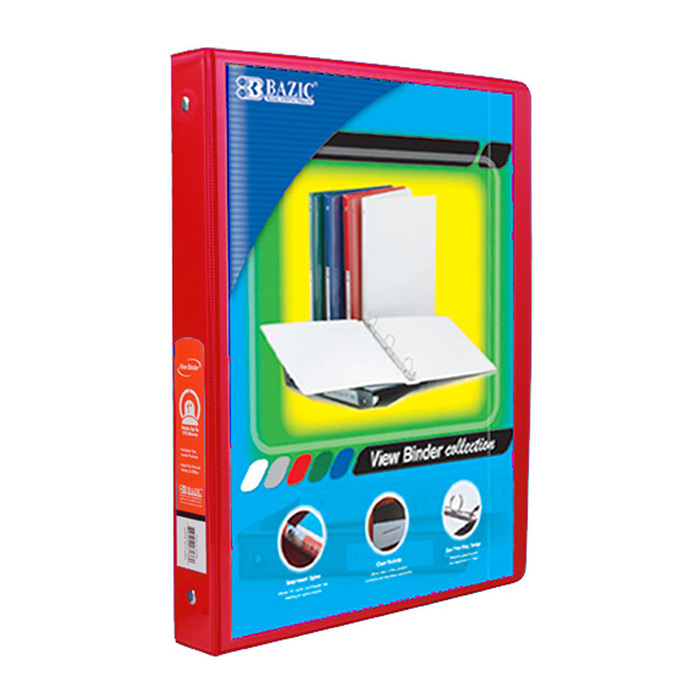 ''1/2'''' RED 3-Ring View Binder w/ 2-Pockets''