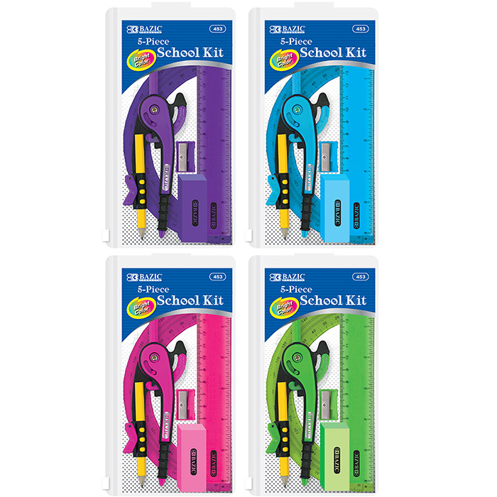 5 PCs. School Kit w/ Zipper Pouch