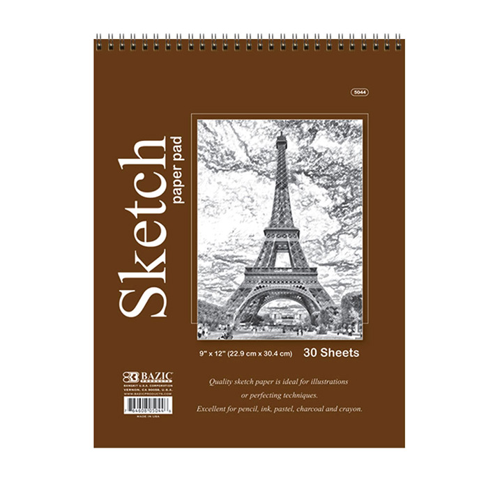 ''30 CT. 9'''' X 12'''' Top Bound Spiral Premium Sketch Pad''