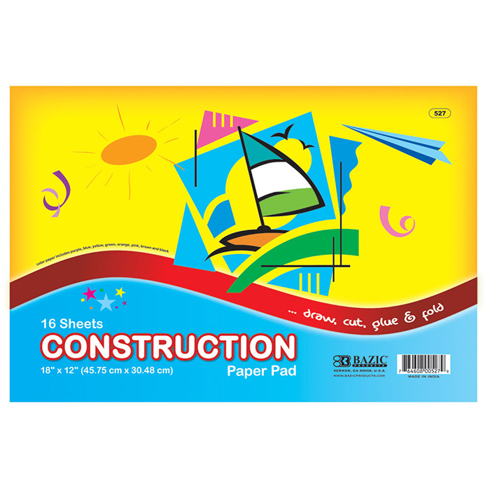 ''16 Ct. 18'''' X 12'''' Construction PAPER Pad''