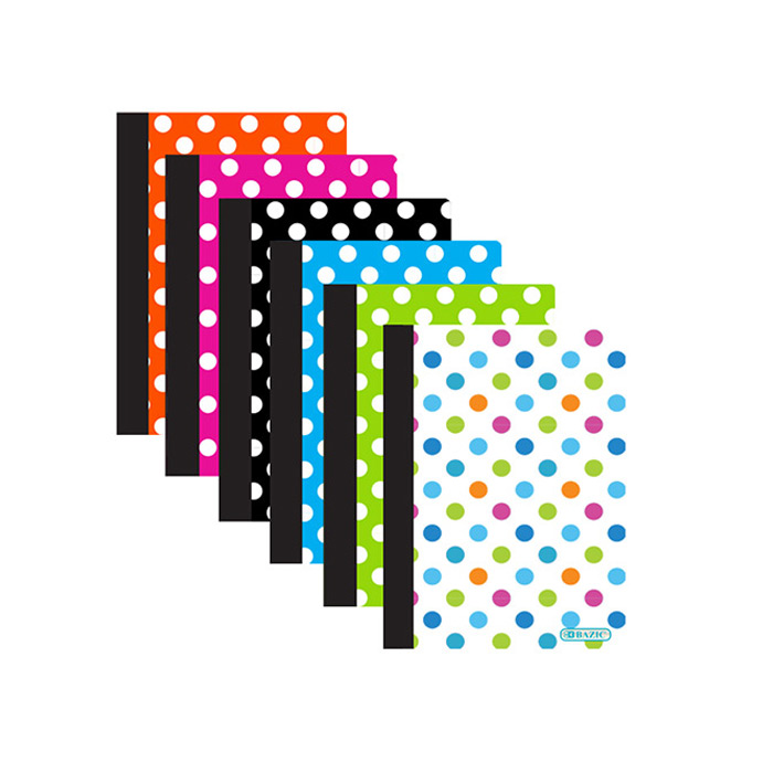 ''80 Ct. 5'''' X 7'''' Polka Dot Poly Cover PERSONAL Composition Book''