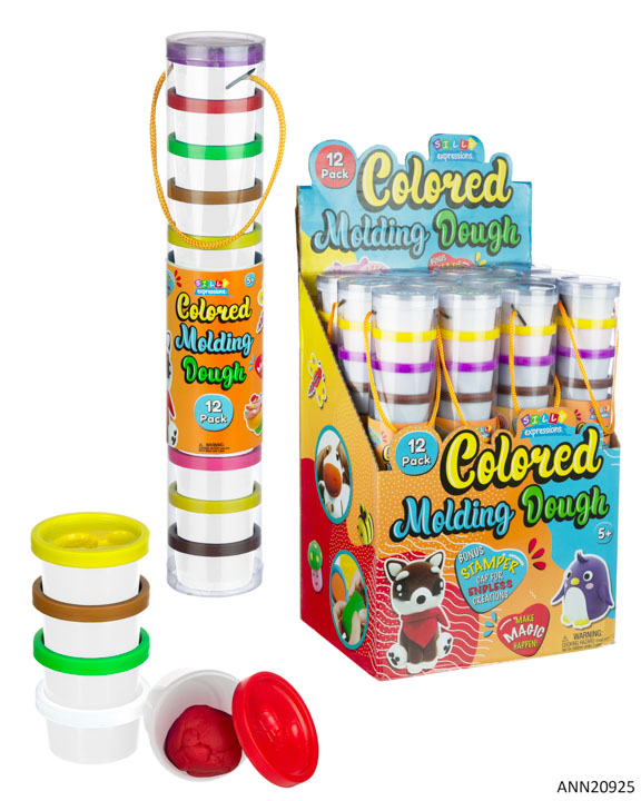 Colorful Molding Play Dough w/ Retail Display - 12-Pack