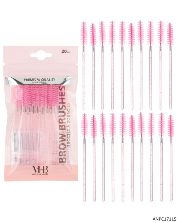MHB (Must Have BEAUTY) Premium Eye Brow Brushes - 20-Pack