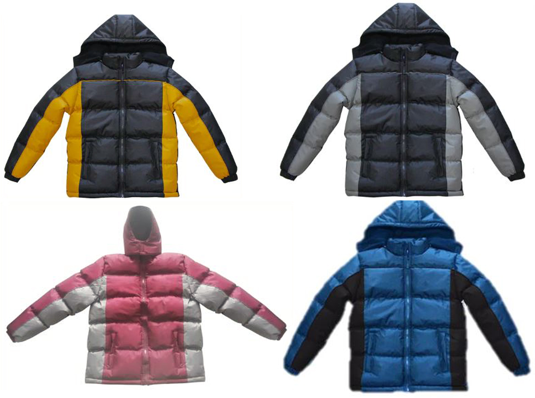 Boy's Insulated Fleece Lined Puff JACKETs w/ Detachable Hood - Sizes 5-7 - Choose Your Color(s)