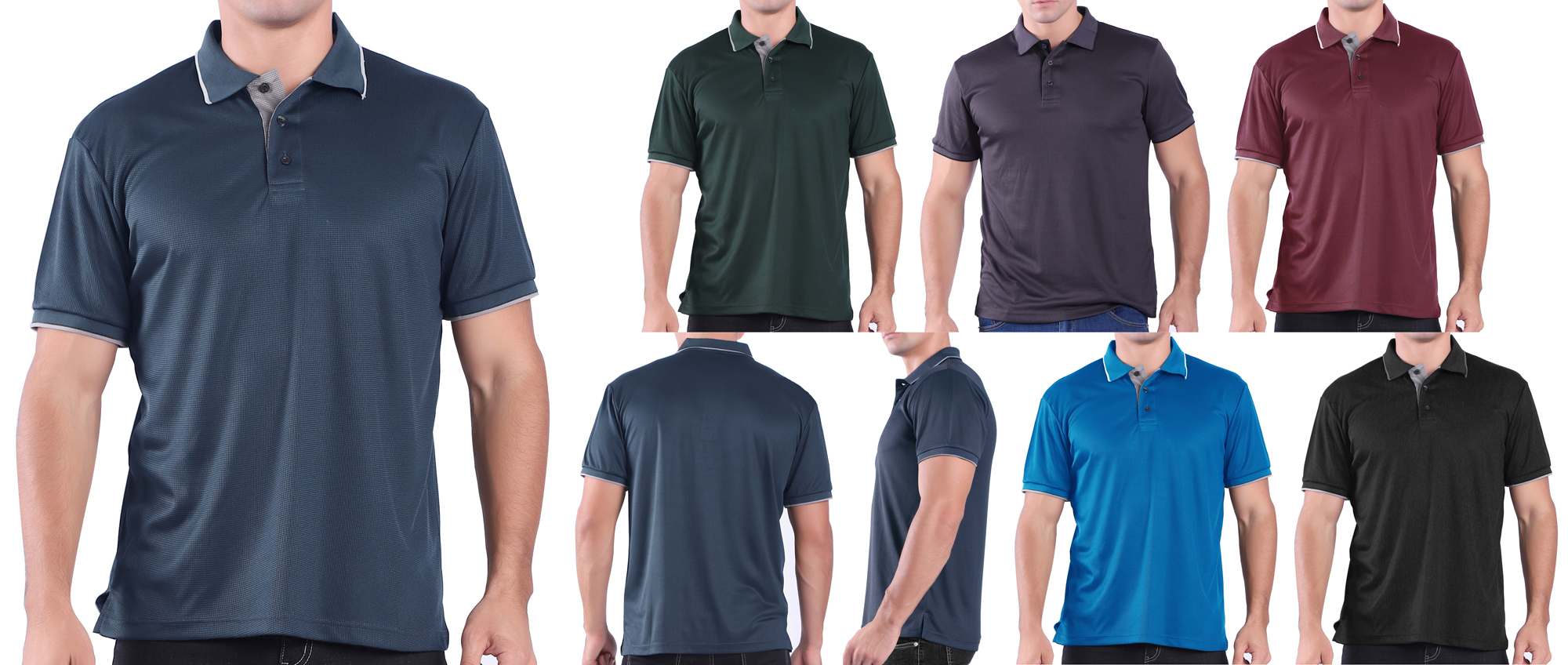 Men's Waffit Polo T-SHIRTs - Plus Sizes - Choose Your Color(s)