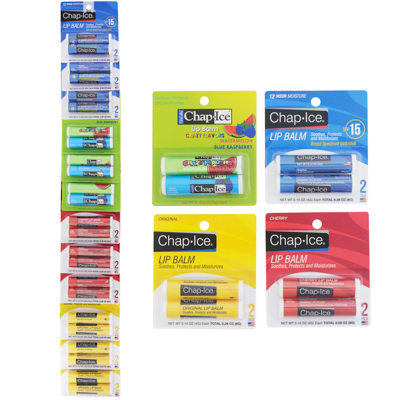 LIP Balms 2pk Assorted Chap Ice On Merch Strip  Ref#139.408