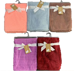 ''30'''' x 40'''' Textured BLANKETS - Assorted Colors & Assorted GSM Weights''