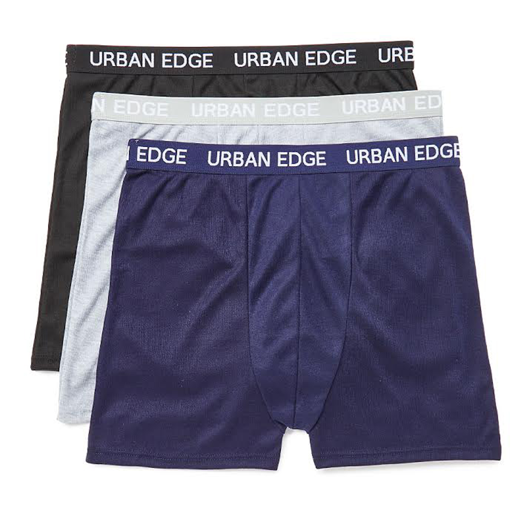 Men\'s Solid Colored Urban Edge Boxer Briefs - Sizes Medium-2XL - 3 Pack