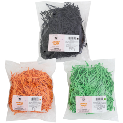 ''Crinkle Paper 15 Oz Assorted Orange, Black Green Pp $1''
