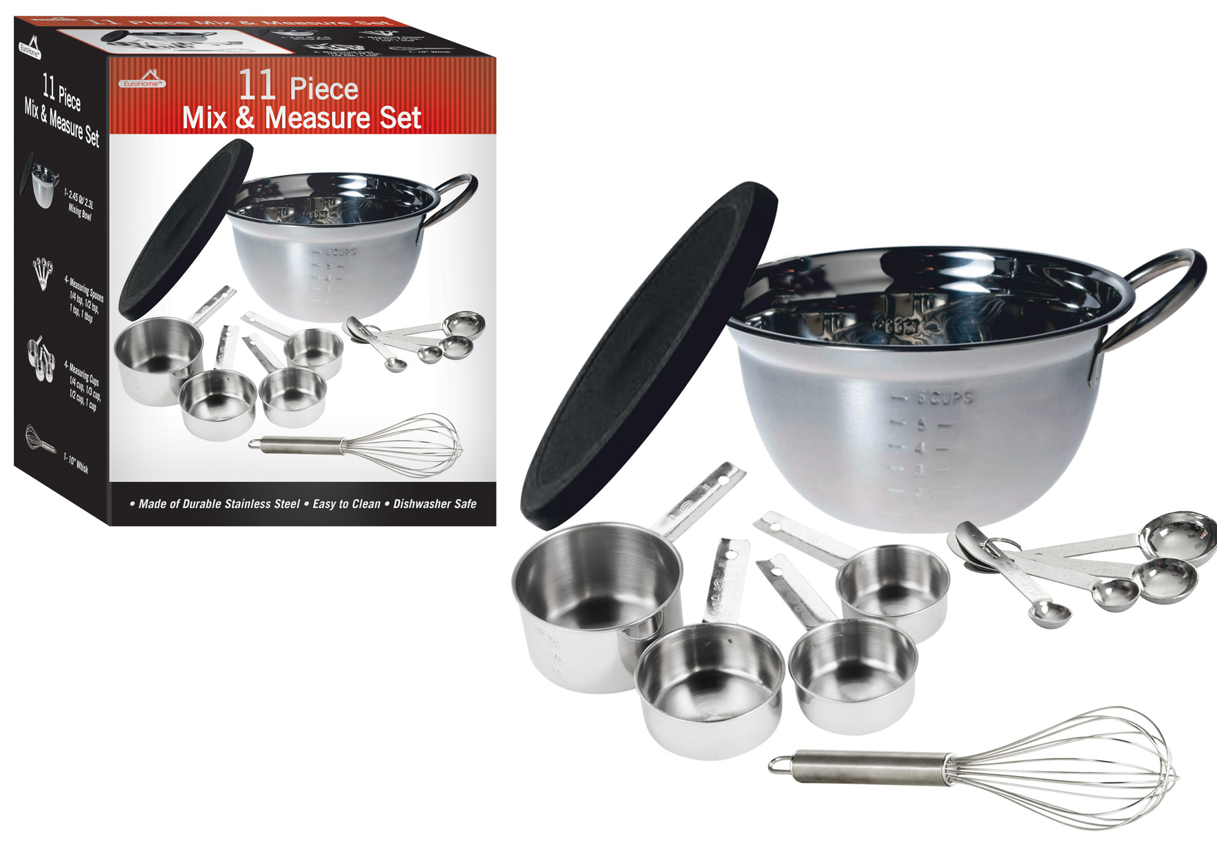 11-Piece Stainless Steel Mix & Measure Sets