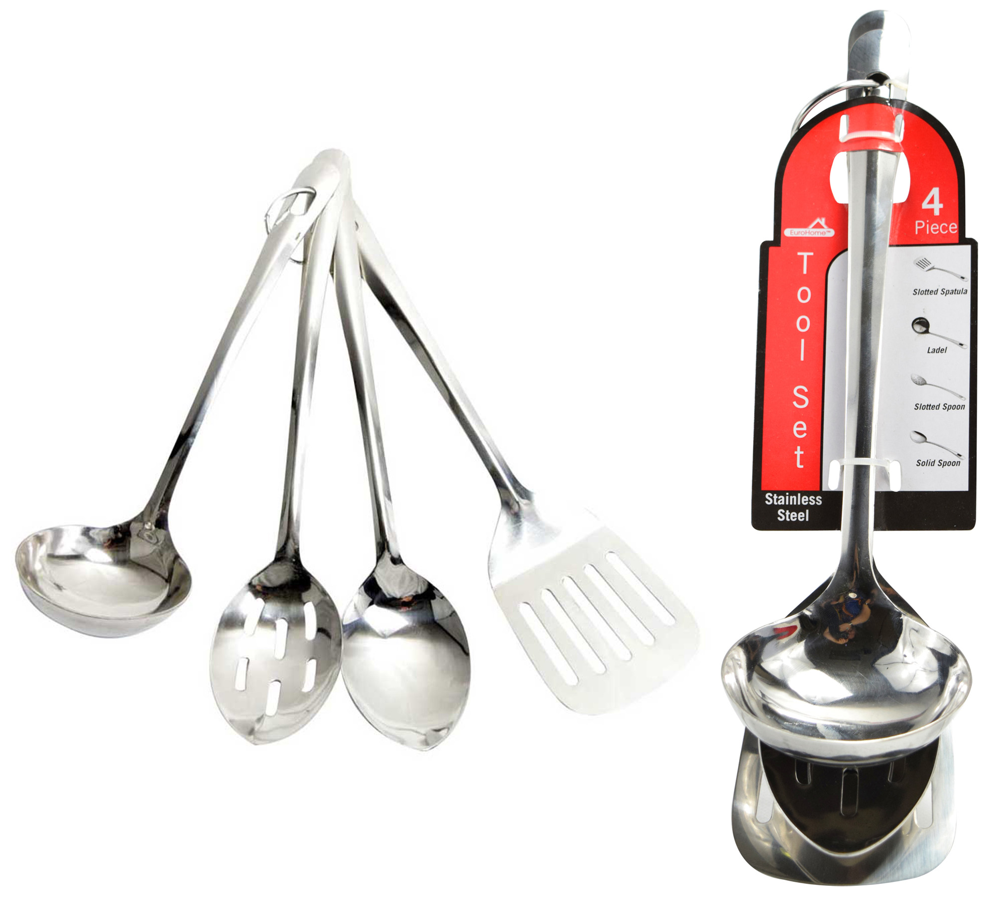 4-Piece Heavy Duty Stainless STEEL Cooking Utensil Tool Sets