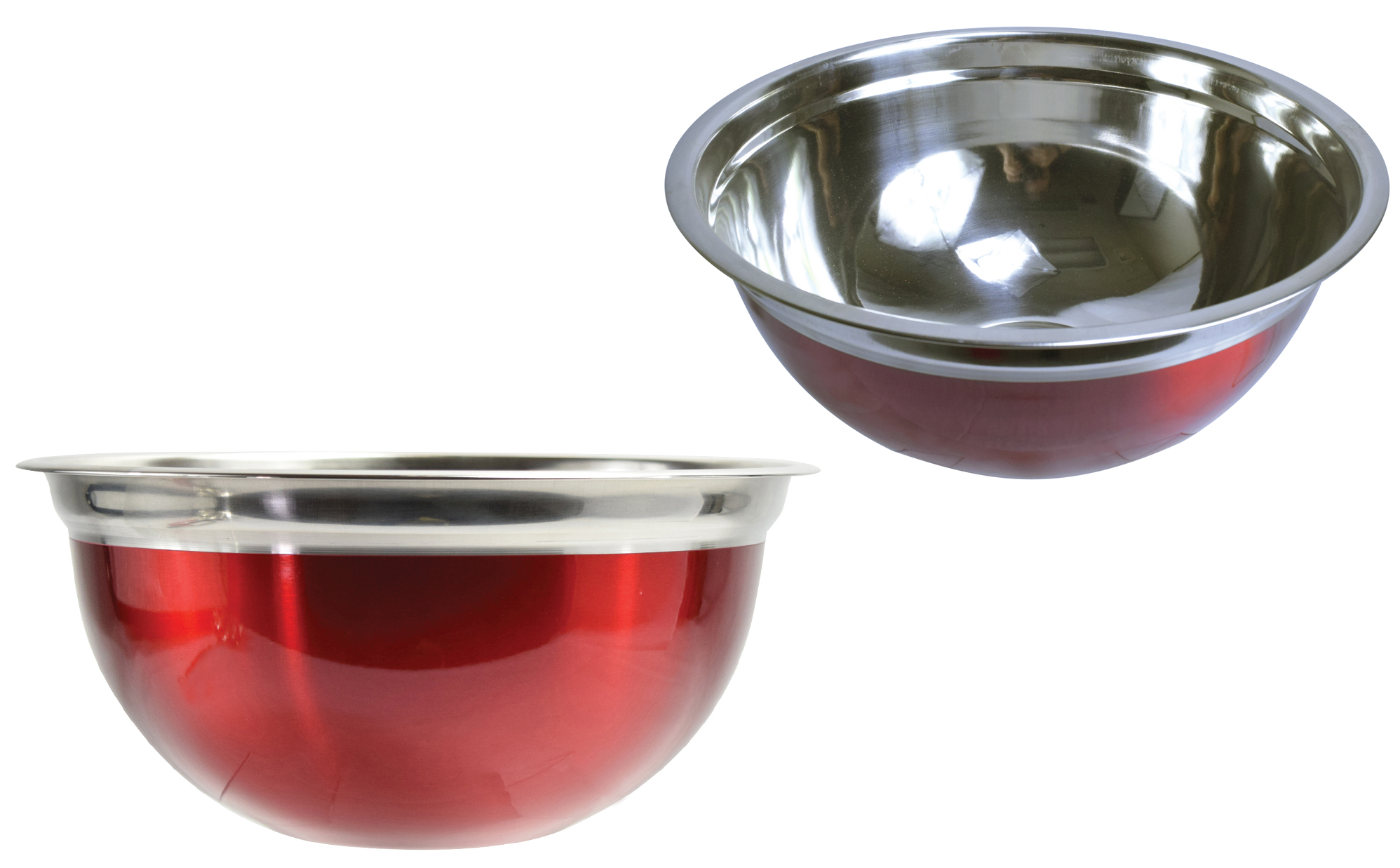 8 Qt. Stainless Steel Mixing Bowls - Metallic RED
