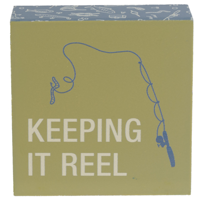 BloCk Sign 4x4 Keeping It Reel Mdf WOOD