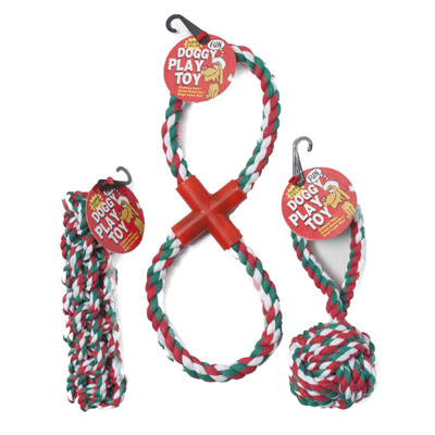 Dog TOY Christmas Rope Chews 3 Assorted In Pdq