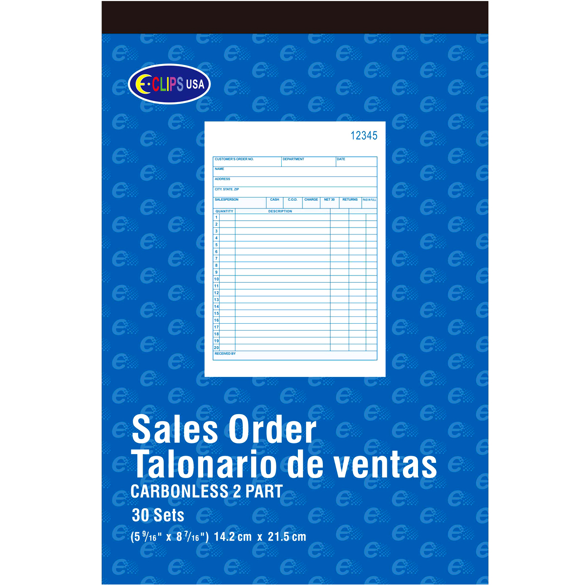 30-Sheet CarBonless 2-Part SALES Order Books