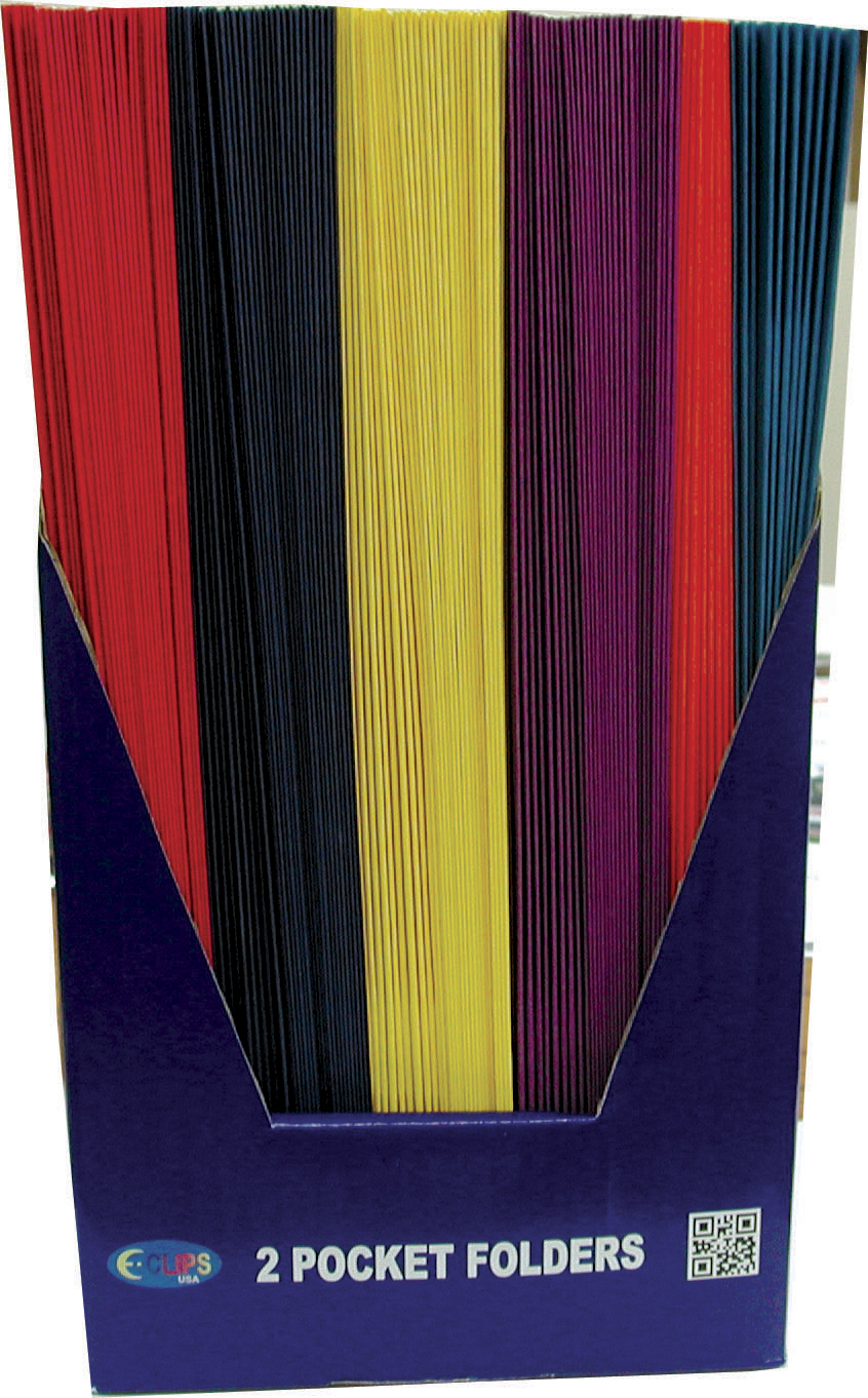 2-PoCket Folders w/ DISPLAY - Assorted Colors