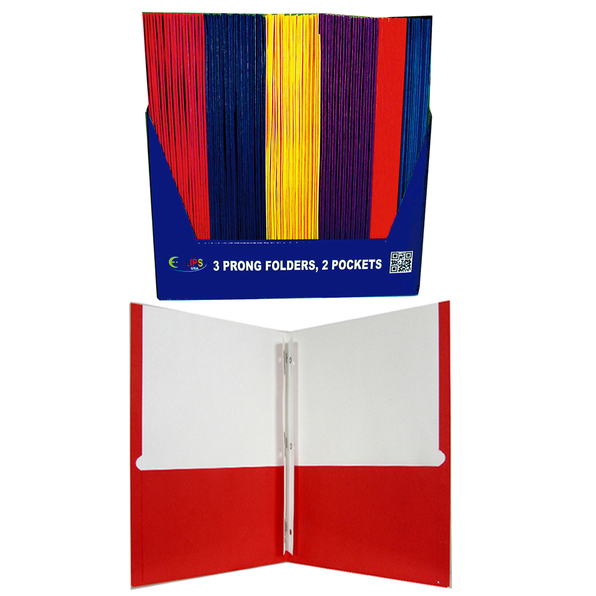2-PoCket Folders w/ Prong Fasteners - Assorted Colors