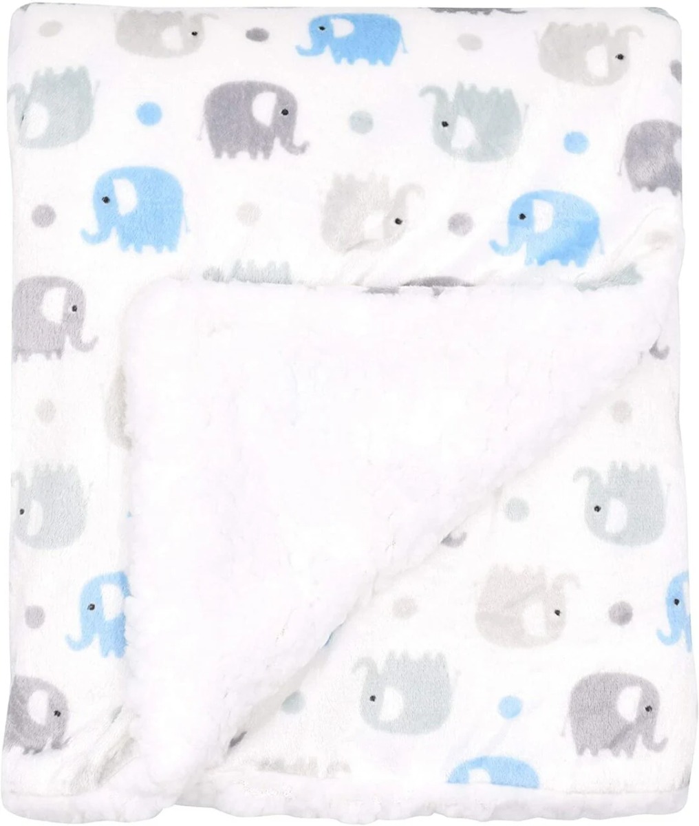 Baby Boy Blanket -  Blue Elephant